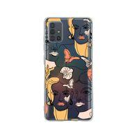 Samsung A71 Line Style Desenli Premium Şeffaf Silikon Kılıf