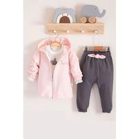 Prences Nakışlı Kapişonlu 3'lü % 100 Pamuk Kız Bebek Takımı