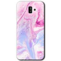 MRCİLETİSİM MRCİLETİSİM Samsung Galaxy J8 Kılıf HD Desen Baskılı Arka Kapak + Temperli Cam - Kabarmış Leke