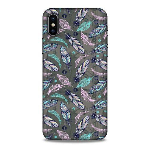 Apple Iphone X Kılıf Desenli Özel Seri Tüyler (6) Silikon Kılıf
