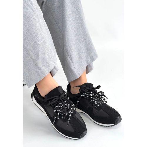 Jeat Siyah Nubuk Bağcıklı Spor Ayakkabı