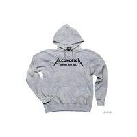 Alcoholica Drink em All Gri Kapşonlu Sweatshirt Hoodie