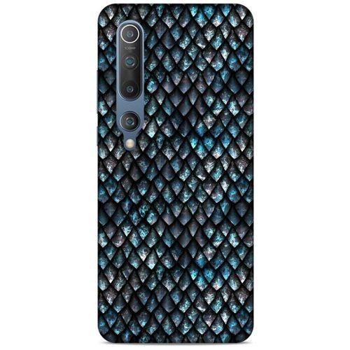 Xiaomi Mi 10 Kılıf Dragons (10) Full Koruma Kılıfı Ejderha Skin Mavi Beyaz