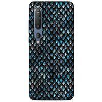 Xiaomi Mi 10 Kılıf Dragons (10) Full Koruma Kılıfı Ejderha Skin Mavi Beyaz