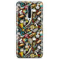Oppo Reno2 Z 2019 Kılıf Basket Futbol Doodle Arka Kapak Koruma Desenli Full Koruyucu
