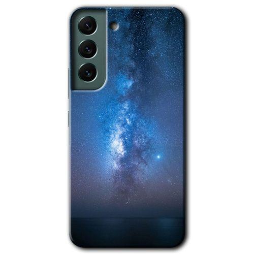 MRCİLETİSİM Samsung Galaxy S22 Kılıf HD Desen Baskılı Arka Kapak + Temperli Cam - Samanyolu
