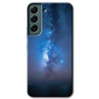 MRCİLETİSİM Samsung Galaxy S22 Kılıf HD Desen Baskılı Arka Kapak + Temperli Cam - Samanyolu
