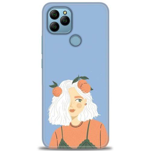 General Mobile GM 22 Kılıf HD Baskılı Kılıf - Beyaz Saçlı Kız + Tam Ekran Koruyucu