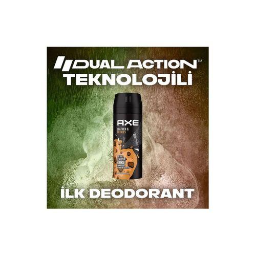 2 Adet Axe Erkek Sprey Deodorant Leather & Cookies 48 Saat Etkileyeci Koku 150 ml