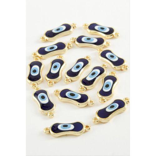 Oval Nazar Çift Kulplu Mineli Bileklik ve Kolye Ucu Aparatı 1 Adet