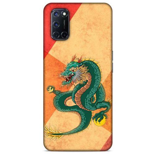 Oppo A52 Kılıf Dragons (24) Darbe Emici Kılıf Tatoo Yeşil Ejderha