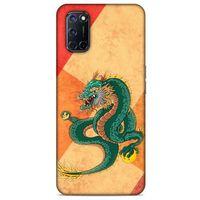 Oppo A52 Kılıf Dragons (24) Darbe Emici Kılıf Tatoo Yeşil Ejderha
