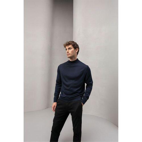 Fincher Yarım Balıkçı Fit Kalıp Boğazlı Erkek Kazak - Lacivert