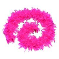 Fuşya Renk Kabarık Tüylü Otriş Boa Gerçek Tüy Dekorasyon