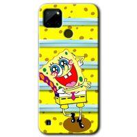 Realme C21 Kılıf Baskılı Arka Kapak - Aşık Sünger Bob +Tam Ekran Koruyucu