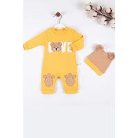Love Bear Nakışlı % 100 Pamuk Erkek Bebek Tulumu