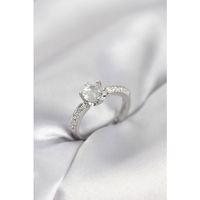 Tek Taş Model Zirkon Taşlı Gümüş Renk Kadın Yüzük