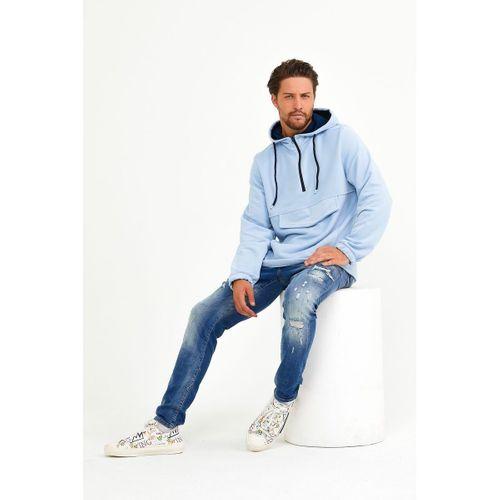Erkek Kapşonlu Regular Fit Yarım Ferm.Kargo Cepli İnce Sweatshirt SPR22SW171