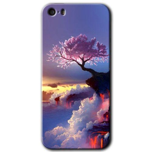 iPhone 5 Kılıf HD Desen Baskılı Arka Kapak + Temperli Cam - Wash Red Wall