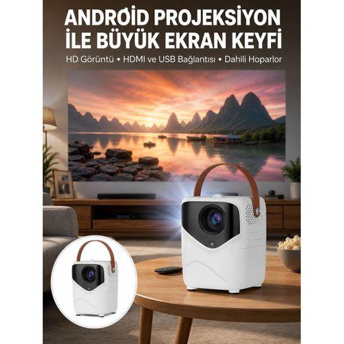 Hd Ayaklı Portatif Projeksiyon Cihazı Bluetooth Wifi Akıllı Android İşlemcili Yeni Nesil