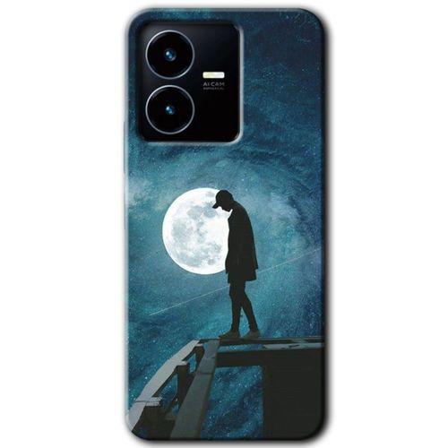 Vivo Y35s Kılıf HD Desen Baskılı Arka Kapak - Dolunay Yalnızlık