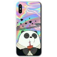 Xiaomi Redmi 9A Kılıf Baskılı Kapak - Milkshake Panda + 5D Tam Kaplayan Cam