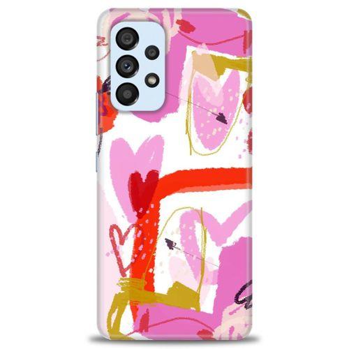 Samsung Galaxy A53 5G Kılıf HD Baskılı Kılıf - Pembeler + Tam Ekran Koruyucu