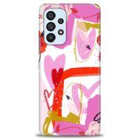 Samsung Galaxy A53 5G Kılıf HD Baskılı Kılıf - Pembeler + Tam Ekran Koruyucu