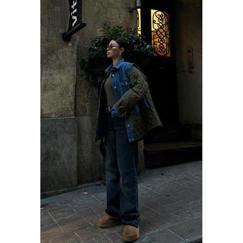 Denim Garnili Kapitone Ceket 7071