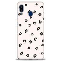 Samsung Galaxy A20 Kılıf HD Baskılı Kılıf - Kahveli Leopar + Tam Ekran Koruyucu