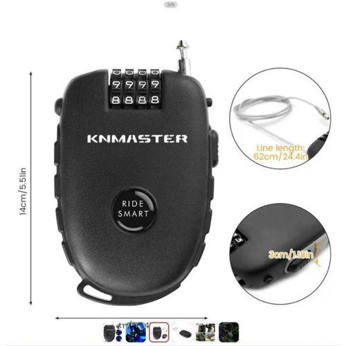 Knmaster Motosiklet Kaskı Kilidi + Knmaster Karbon Çanta Hediyeli Esnek Kablo ve Üst Düzey Koruma
