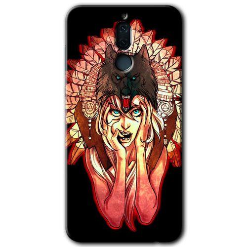 Huawei Mate 10 Lite Kılıf HD Desen Baskılı Arka Kapak - Kurt Kız