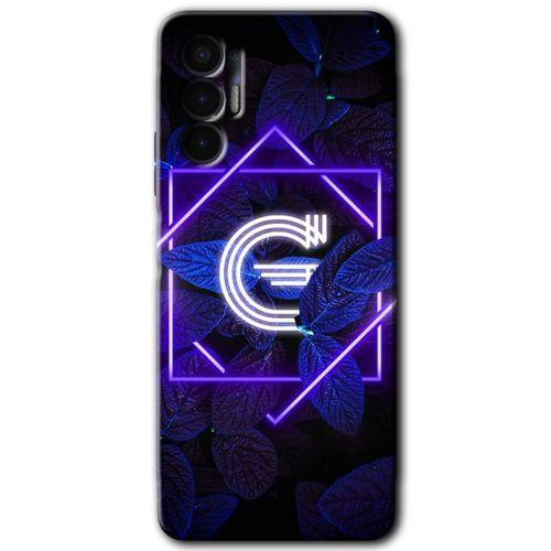 Tecno Spark 8 Pro Kılıf HD Desen Baskılı Arka Kapak - Dark Neon Yaprak G Harfi