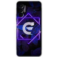 Tecno Spark 8 Pro Kılıf HD Desen Baskılı Arka Kapak - Dark Neon Yaprak G Harfi