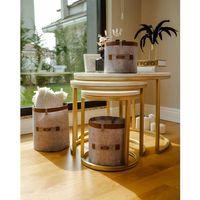 Deri Şeritli Yuvarlak Çok Amaçlı Düzenleyici Organizer Kutu Keçe Sepet (mega) 03877