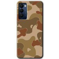 Tecno Camon 18T HD Baskılı Kılıf + 9D Tam Ekran Koruyucu - Kamuflaj 10