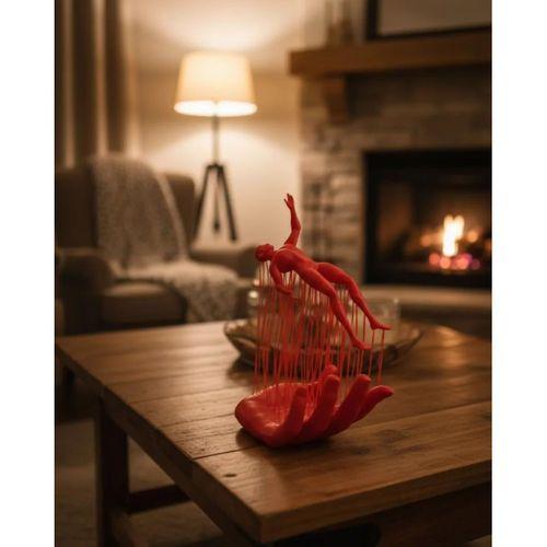 3d El Formlu İnsan Figürü Kırmızı Modern Soyut Dekoratif Biblo 12x18 Cm