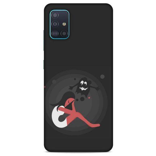 Samsung Galaxy A51 Kılıf Depresyon (34) Slim Armor Kılıf Yeşil Fuşya