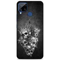 Lopard Oppo Realme C15 Uyumlu Kılıf Tattoo's (47) Crystal Flex Kılıf Kafatasları