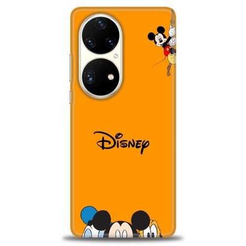 Huawei P50 Pro Kılıf HD Baskılı Kılıf - Turuncu Disney + Tam Ekran Koruyucu