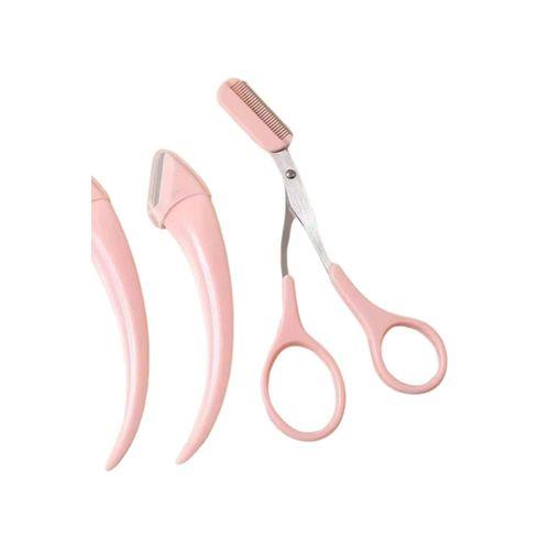 Taraklı Kaş Bıyık Makası Ve Kaş Ustura Seti Kaş Bıyık Tüy Alma Epilasyon Aleti 2'li Set