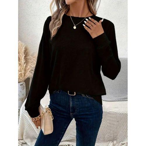 Kadın Uzun Kollu Bisiklet Yaka Viskon Bluz