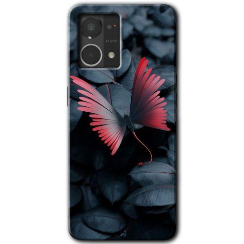 Oppo Reno 7 4G HD Baskılı Kılıf + 9D Tam Ekran Koruyucu - Dark Butterfly