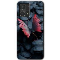 Oppo Reno 7 4G HD Baskılı Kılıf + 9D Tam Ekran Koruyucu - Dark Butterfly