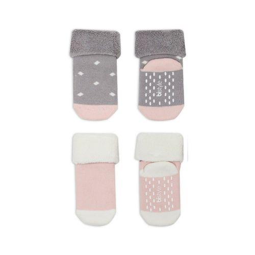 Bi̇style 2'li Havlu Soket Kaymaz Point Gi̇rl 10505 Gri Pudra