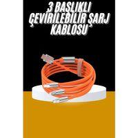 120w 3 İn 1 Uyumlu Silikon Şarj Kablosu Hızlı Şarj Kablosu