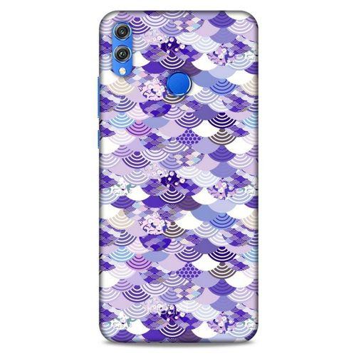 Huawei Honor 8x Kılıf Pastel Renkler (15) Antişok Kılıf Mor Beyaz