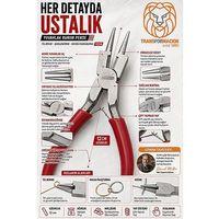 Kuyumcu Hobi Takı İçin Yuvarlak Burun Pense Tel Bükme Şekillendirme Kesicili Kargaburnu 12 cm 723594