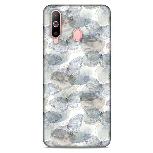 Samsung Galaxy A60 Kılıf Kelebek Etkisi (29) Arka Koruma Kılıfı Kırmızı Yeşil