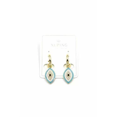 Mineli Nazar Küpe - 14K Altın